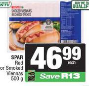 Spar Red Or Smoked Viennas-500g Each