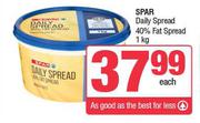 Spar Daily Spread 40% Fat Spread-1kg Each