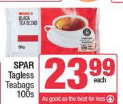 Spar Tagless Teabags-100s Pack Each