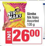 Simba Nik Naks Assorted-For 2 x 135g
