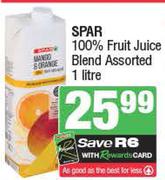 Spar 100% Fruit Juice Blend Assorted-1Ltr