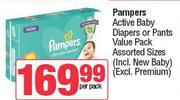 Pampers Active Baby Diapers Or Pants Value Pack (Assorted Sizes)-Per