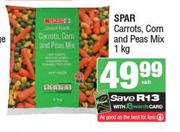 Spar Carrots, Corn And Peas Mix-1kg Each