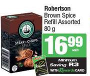 Robertson Brown Spice Refill Assorted-80g Each