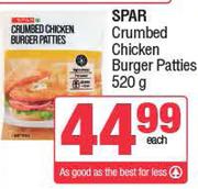 Spar Crumbed Chicken Burger Patties-520g Each