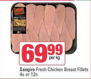 Sangiro Fresh Chicken Breast Fillets (4's Or 12's Pack)-Per Kg
