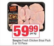 Sangiro Fresh Chicken Braai Pack (5 Or 10 Piece)-Per kg