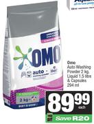 Omo Auto Washing Powder 2kg, Liquid 1.5Ltr & Capsules 294ml-Each
