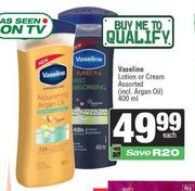 Vaseline Lotion Or Cream Assorted-400ml