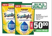Sunlight Dishwashing Liquid Refill Pouch-For 2 x 750ml
