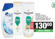 Pantene Shampoo 400ml,Conditioner 200ml Or Treatmen Masks 300ml Or Head & Shoulders 400ml-For 2