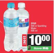 Spar Still Or Sparkling Water-For 2 x 500ml