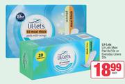 Lil-Lets Maxi Pads 8s/10s Or Everyday Liners 20s-Each