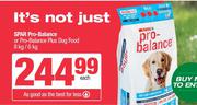 Spar Pro Balance Or Pro Balance Plus Dog Food-8Kg/6Kg Each