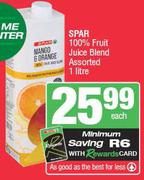 Spar 100% Fruit Juice Blend Assorted-1L Each