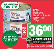 Spar Light Meat Shredded Tuna In Water Or Oil-2 x 170g
