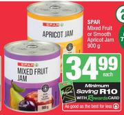 Spar Mixed Fruit Or Smooth Apricot Jam-900g Each