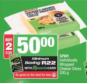 Spar Individually Wrapped Cheese Slices-For 2 x 200g