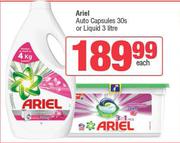 Ariel Auto Capsules 30s Or Liquid 3Ltr-Each