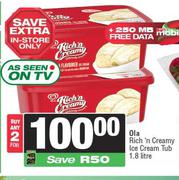 Ola Rich n Creamy Ice Cream Tub-For 2 x 1.8L