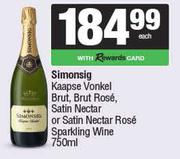 Simonsig Kaapse Vonkel Brut,Brut Rose,Satin Nectar Or Satin Nectar Rose Sparkling Wine-750ml