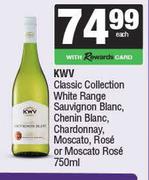 KWV Classic Collection White Range Sauv Blanc,Chenin Blanc,Chardonnay,Moscato,Rose-750ml Each