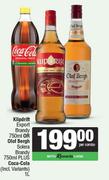 Klipdrift Export Brandy 750ml Or Olof Bergh Solera Brandy 750ml Plus Coca Cola 1L-Per Combo