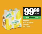 Savanna Non Alcoholic Handies-6 x 330ml Per Pack