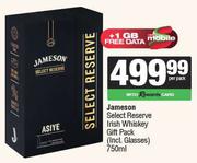 Jameson Select Reserve Irish Whisky Gift Pack (Incl.Glasses)-750ml Per Pack