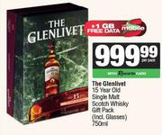The Glenlivet 15 Year Old Single Malt Scotch Whisky Gift Pack (Incl.Glasses)-750ml Per Pack