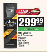 Jack Daniel's No.7 Tennessee Whisky Gift Pack (Incl.Glass)-750ml Per Pack