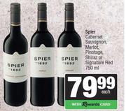 Spier Cab Sauv,Merlot,Pinotage,Shiraz Or Signature Red-750ml Each
