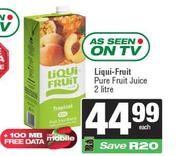Liqui Fruit Pure Fruit Juice-2L Each