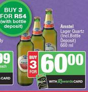 Amstel Lager Quartz (Including Bottle Deposit)-For 3 x 600ml
