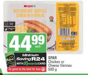 Spar Chicken Or Cheese Virnnas-500g Each