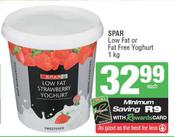 Spar Low Fat Or Fat Free Yoghurt-1Kg Each
