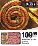 Your Butcher By Spar Rooiberg Boerewors-Per Kg