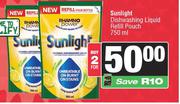 Sunlight Dishwashing Liquid Refill Pouch-For 2 x 750ml
