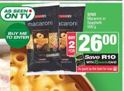Spar Macaroni Or Spaghetti-For 2 x 500g