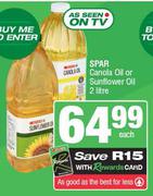 Spar Canola Oil Or Sunflower Oil-2L Each