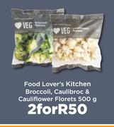 Food Lover's Kitchen Broccoli, Caulibroc & Cauliflower Florets-For 2 x 500g