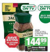 Jacobs Coffee Jar 200g Or Refill Pack 230g-Each