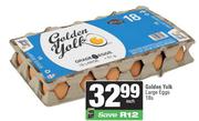 Golden Yolk Large Eggs-18's Pack