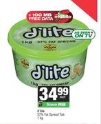D'Lite 37% Fat Spread Tub-1Kg 