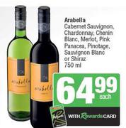 Arabella Cabernet Sauvignon,Chardonnay,Chenin Blanc,Merlot,Pink,Panacea,Pinotage-750ml Each