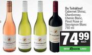 Du Toitskkloof Cabernet Shiraz, Chardonnay, Chenin Blanc, Pinot Rose Or Sauvignon Blanc-750ml Each