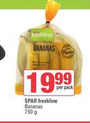 Spar Freshline Bananas-750g Per Pack