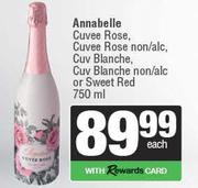Annabelle Cuvee Rose, Cuvee Rose Non/Alc, Cuv Blanche, Cuv Blanche Non/Alc Or Sweet Red-750ml Each