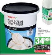 Spar Double Cream Or Full Cream Yoghurt Assorted-1Kg Each