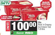 Ola Rich'n Creamy Ice Cream Tub-For 2 x 1.8Ltr